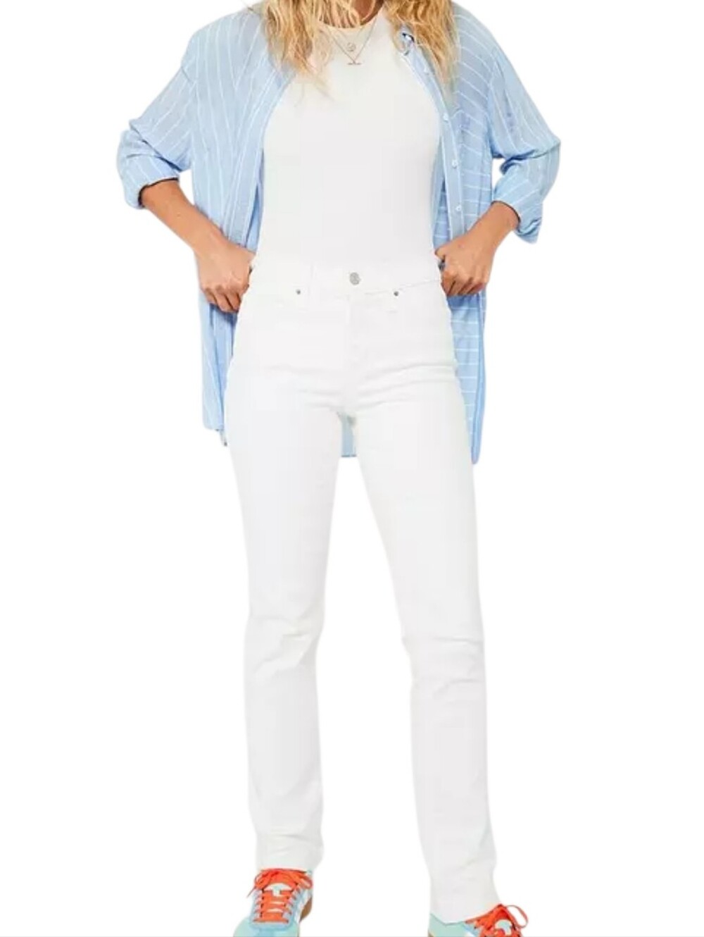 Levi's 314 Shaping Straight Jeans Women's Sz 28 White Mid Rise Stretch Denim